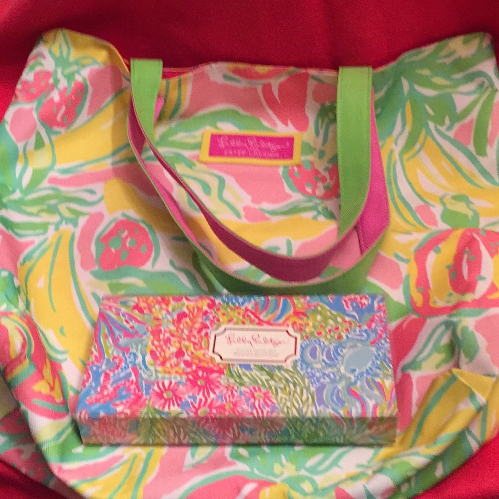 ❤️Lilly Pulitzer Tote & Sticky Notes